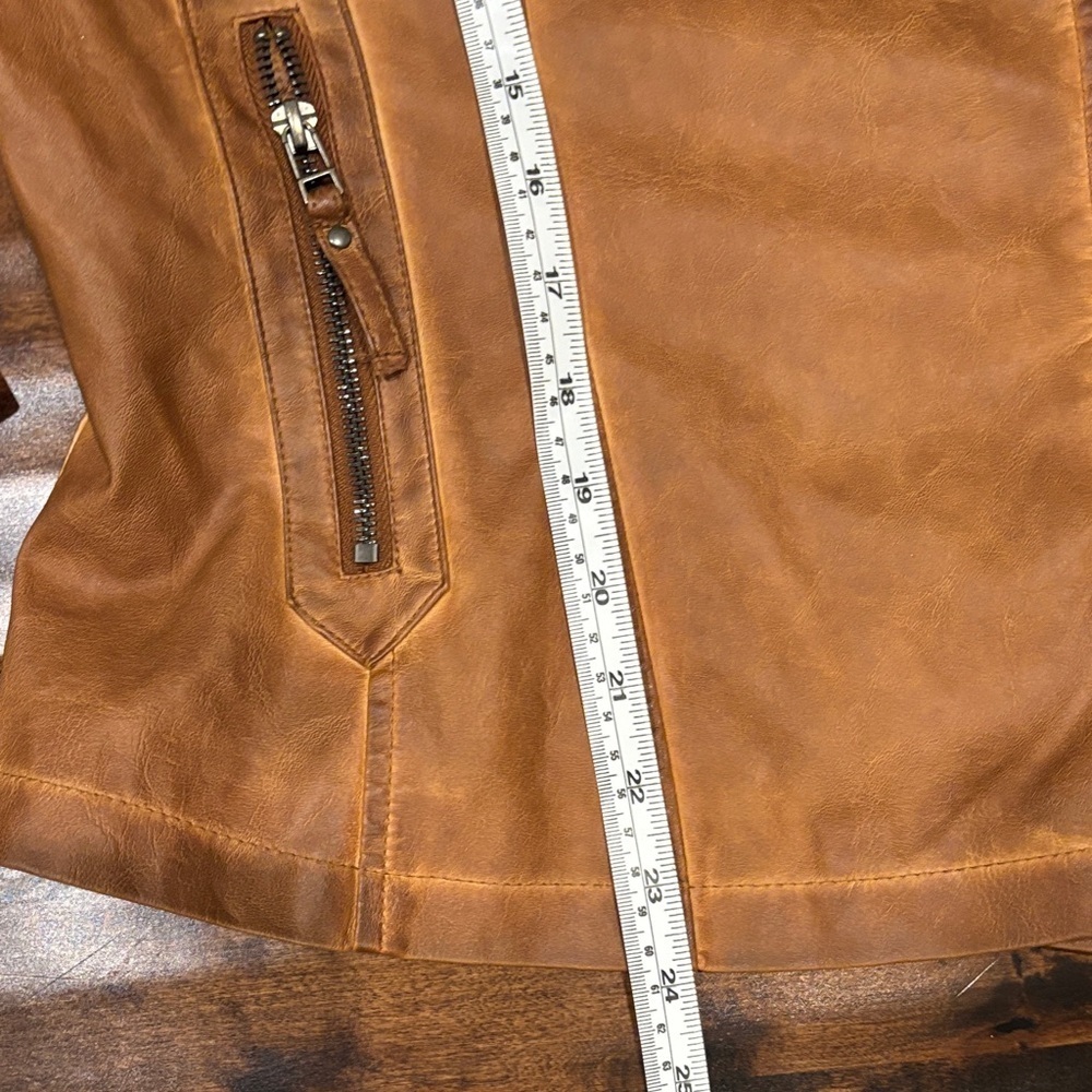 Max Studio Tan Faux Leather Jacket - Picture 5 of 8